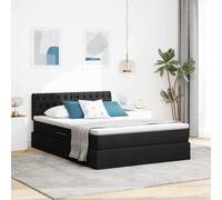 Lumanois Letto con contenitore e materasso Nero 140 x 190 cm, Mobili,Letti e telai per letti, 84.98kg-3370571