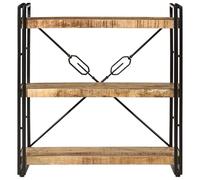Lumanois Libreria 3 Livelli 77x30x80 cm Legno Massello di Mango e Ferro, Mobili,Scaffalature,Librerie, 13.56kg-351106