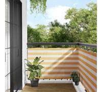 Lumanois Paravento per Balcone Striscia Gialla e Bianca 90x800 cm, Casa e Giardino,Prato e Giardino,Vita all'aperto,Ombrelloni e Parasole, 1.7kg-42002043