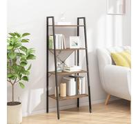 Lumanois Scaffale Autoportante 4 Ripiani Marrone Scuro Nero 56x35x140 cm,Mobili,Scaffalature,Librerie,9.94kg-336365