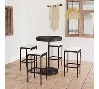 Lumanois Set Bar da Giardino 5 pz con Cuscini Polyrattan Nero, Mobili,Mobili da Giardino,Set da Giardino, 26.1kg-3064762