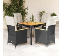 Lumanois Set Bistrò da Giardino 5 pz con Cuscini in Polyrattan Nero,Mobili,Mobili da Giardino,Set da Giardino,56kg-3276960