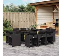 Lumanois Set da Pranzo da Giardino 11 pz con Cuscini in Polyrattan Nero, Mobili,Mobili da Giardino,Set da Giardino, 105.4kg-3211207