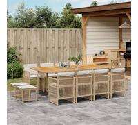 Lumanois Set da Pranzo da Giardino 13 pz con Cuscini Beige in Polyrattan, Mobili,Mobili da Giardino,Set da Giardino, 116.15kg-3210988
