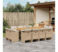 Lumanois Set da Pranzo da Giardino 13 pz con Cuscini Beige in Polyrattan,Mobili,Mobili da Giardino,Set da Giardino,116.4kg-3277815