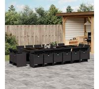 Lumanois Set da Pranzo da Giardino 17 pz con Cuscini Nero in Polyrattan, Mobili,Mobili da Giardino,Set da Giardino, 171.2kg-3277830