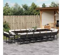 Lumanois Set da Pranzo da Giardino 17 pz con Cuscini Nero in Polyrattan, Mobili,Mobili da Giardino,Set da Giardino, 164.8kg-3211602