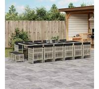Lumanois Set da Pranzo da Giardino 17pz con Cuscini Grigio in Polyrattan, Mobili,Mobili da Giardino,Set da Giardino, 171.5kg-3211007