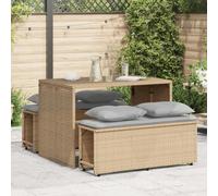 Lumanois Set da Pranzo da Giardino 3 pz con Cuscini Beige in Polyrattan, Mobili,Mobili da Giardino,Set da Giardino, 26.2kg-4003905