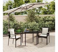 Lumanois Set da Pranzo da Giardino 3 pz con Cuscini Nero in Polyrattan,Mobili,Mobili da Giardino,Set da Giardino,26.74kg-3185131
