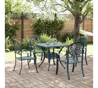 Lumanois Set da Pranzo da Giardino 5 pz Verde in Alluminio Pressofuso, Mobili,Mobili da Giardino,Set da Giardino, 43.25kg-3216344