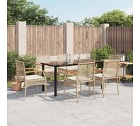Lumanois Set da Pranzo da Giardino 7 pz con Cuscini Beige in Polyrattan,Mobili,Mobili da Giardino,Set da Giardino,56.35kg-3213635
