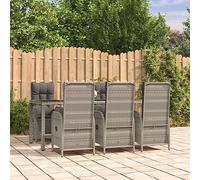 Lumanois Set da Pranzo da Giardino 7 pz con Cuscini in Polyrattan Grigio,Mobili,Mobili da Giardino,105.5kg-3185027