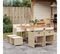 Lumanois Set da Pranzo da Giardino 9 pz con Cuscini Beige in Polyrattan, Mobili,Mobili da Giardino,Set da Giardino, 56.2kg-3277911