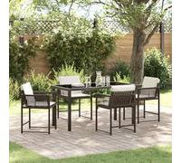 Lumanois Set da Pranzo per Giardino 5 PCS Marrone polyrattan, Mobili,Mobili da Giardino,Set da Giardino, 43.75kg-3380754
