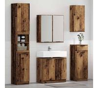 Lumanois Set di mobili per il bagno con cassetto 4 pcs Legno vecchio,Mobili,Set di mobili,Set di mobili per bagno,75.81kg-3415801