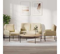Lumanois Set divani 3 PCS Crema 115 x 56 x 80 cm Legno Compensato, Mobili,Divani, 32.6kg-3406214