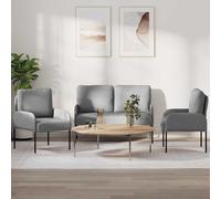 Lumanois Set divani con Cuscino 3 PCS Grigio Chiaro 115 x 56 x 80 cm, Mobili,Divani, 32.6kg-3406208