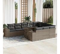 Lumanois Set Divani da Giardino 11 pz con Cuscini in Polyrattan Grigio,Mobili,Mobili da Giardino,105.2kg-3326871