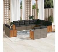 Lumanois Set Divani da Giardino 12 pz con Cuscini Grigio in Polyrattan,Mobili,Mobili da Giardino,105.6kg-3228195