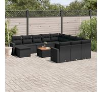 Lumanois Set Divani da Giardino 13pz con Cuscini Nero in Polyrattan,Mobili,Mobili da Giardino,105.2kg-3256755