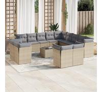 Lumanois Set Divani da Giardino 14pz con Cuscini in Polyrattan Beige,Mobili,Mobili da Giardino,116.5kg-3218559