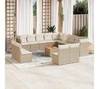 Lumanois Set Divani da Giardino 14pz con Cuscini in Polyrattan Beige,Mobili,Mobili da Giardino,116.8kg-3256268