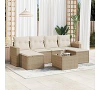 Lumanois Set Divani da Giardino 7 pz con Cuscini Beige in Polyrattan,Mobili e sedie da Giardino,unità per Divano componibile da Esterno,57.4kg-3251665