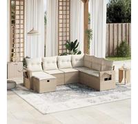 Lumanois Set Divani da Giardino 7 pz con Cuscini Beige in Polyrattan,Mobili,Mobili da Giardino,56.7kg-3263834