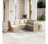 Lumanois Set Divani da Giardino 7 pz con Cuscini Beige in Polyrattan,Mobili,Mobili da Giardino,56.7kg-3263214