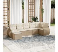 Lumanois Set Divani da Giardino 7 pz con Cuscini Beige in Polyrattan,unità per Divano componibile da Esterno,55.4kg-3221677