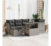 Lumanois Set Divani da Giardino 7 pz con Cuscini Grigio in Polyrattan,Mobili,Mobili da Giardino,70.6kg-3327780