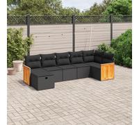 Lumanois Set Divani da Giardino con Cuscini 7pz Nero Polyrattan,Mobili,Mobili da Giardino,56.7kg-3265745