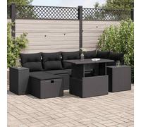 Lumanois Set Divani da Giardino con Cuscini 8 pz Nero in Polyrattan,Mobili,Mobili da Giardino,70.2kg-3327935
