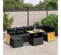 Lumanois Set Divani da Giardino con Cuscini 8 pz Nero in Polyrattan,Mobili,Mobili da Giardino,70.3kg-3276254