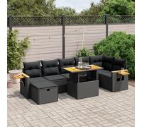 Lumanois Set Divani da Giardino con Cuscini 8 pz Nero in Polyrattan,Mobili,Mobili da Giardino,70.3kg-3276149