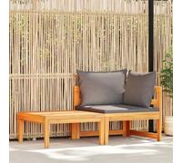 Lumanois Set Divani Giardino 2 pz con Cuscini Grigio Scuro Legno Acacia,unità per Divano componibile da Esterno,19.4kg-316321