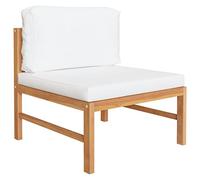 Lumanois Set Divani Giardino 2 pz Cuscini Crema in Legno di Teak, Mobili,Mobili da Giardino,Mobili e sedie da Giardino,unità per Divano componibile da Esterno, 16.79kg-316110
