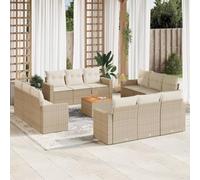 Lumanois Set Divano da Giardino 13 pz con Cuscini Beige in Polyrattan,Mobili,Mobili da Giardino,105.6kg-3224056