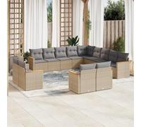 Lumanois Set Divano da Giardino 13 pz con Cuscini Beige in Polyrattan,Mobili,Mobili da Giardino,116.8kg-3258930