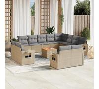 Lumanois Set Divano da Giardino 13 pz con Cuscini Beige in Polyrattan, Mobili,Mobili da Giardino,Mobili e sedie da Giardino,unità per Divano componibile da Esterno, 110.3kg-3224834