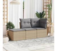 Lumanois Set Divano da Giardino 3 pz con Cuscini Beige in Polyrattan,Mobili,Mobili da Giardino,26kg-3249308