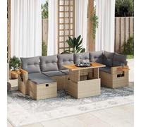 Lumanois Set Divano da Giardino 5 pz con Cuscini Beige in Polyrattan,Mobili,Mobili da Giardino,75.8kg-3328144