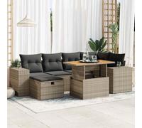 Lumanois Set Divano da Giardino 8pz con Cuscini Grigio Polyrattan Acacia,Mobili,Mobili da Giardino,70.6kg-3328089
