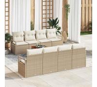 Lumanois Set Divano da Giardino 9 PCS Beige e Crema polyrattan, Mobili,Mobili da Giardino,Set da Giardino, 75.6kg-3356349