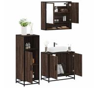 Lumanois Set Mobili da Bagno 3 pz Rovere Marrone in Legno Multistrato,Mobili,Set di mobili,Set di mobili per bagno,56.7kg-3300979