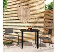 Lumanois Set Mobili da Pranzo per Giardino 3 pz Grigio,Mobili,Mobili da Giardino,26.14kg-3099583