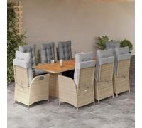 Lumanois Set Pranzo da Giardino 9 pz con Cuscini Beige Misto Polyrattan,Mobili,Mobili da Giardino,Set da Giardino,105.7kg-3213150