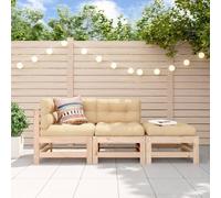 Lumanois Set Salotto da Giardino 3 pz in Legno di Pino,unità per Divano componibile da Esterno,26.78kg-825646