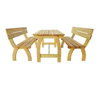Lumanois Tavolo da Birreria con 2 Panche in Legno di Pino Impregnato, Mobili,Mobili da Giardino,Set da Giardino, 82kg-273754